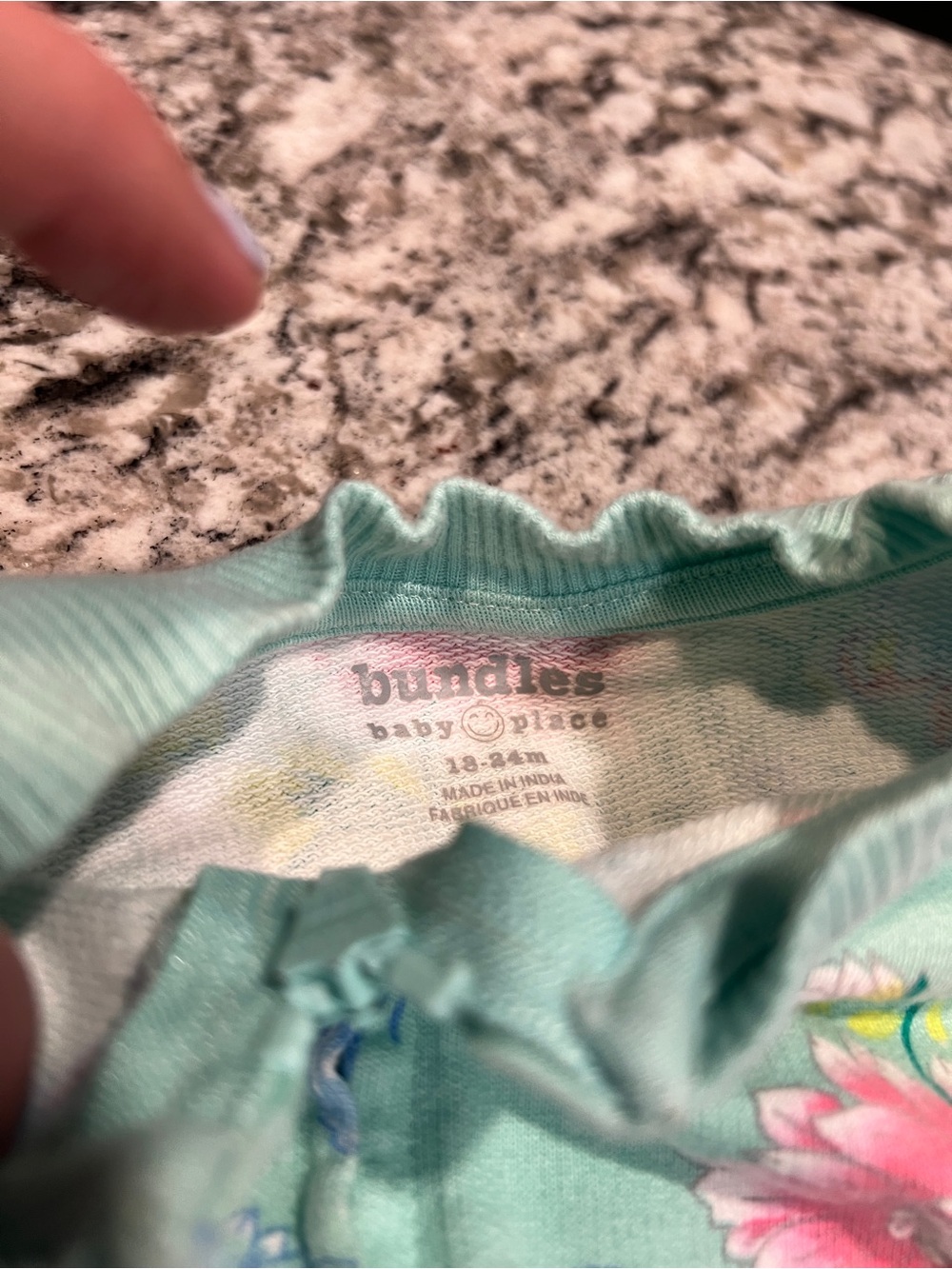 Bundles Baby Place Floral Butterfly 2-Piece Sweat Set 18-24M Mint Green - Picture 3 of 3